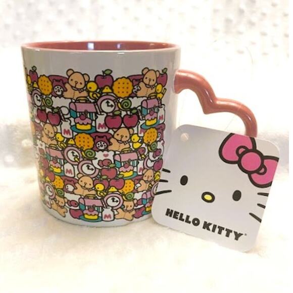 Hello Kitty Heart Handle "Favorite Things" 14oz Cafe Mug-NEW - Picture 5 of 8